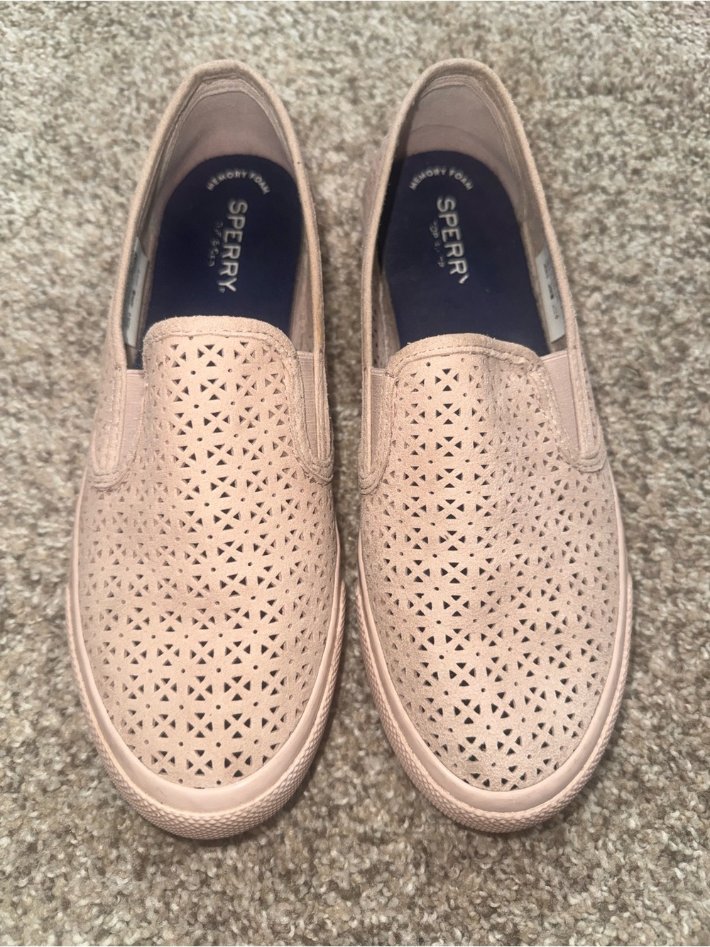 Sperry Women’s Slip-On Perforated Casual Shoe in Blush